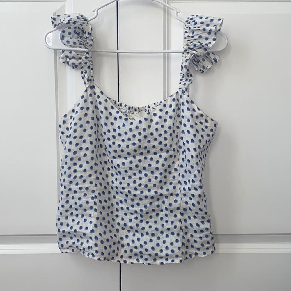 White polka dot blouse